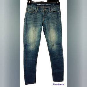 Old Navy Boyfriend Skinny Patch Knee Jeans Sz 0 Blue Denim
